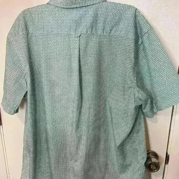 Izod green and white Advantage Performance short-sleeve button-down shirt sz XXL - Picture 4 of 8